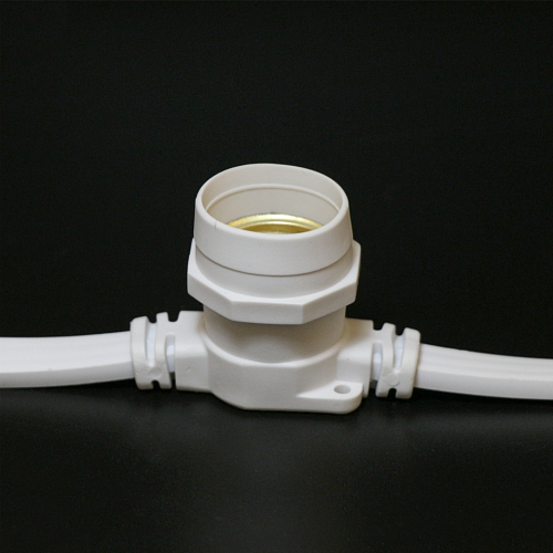 Белт-лайт, 2-х проводной, между лампами 20 см, патрон-резина (250 шт), 220 В, Белый провод